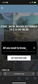 Strafwerk indoor, Tickets en Kaartjes