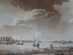 gravure veerhuis Vianen, Rijn met schepen, 1795, Antiek en Kunst, Verzenden
