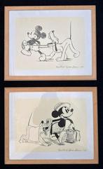 Twee ingelijste Mickey Mouse tekeningen uit 1939, Ophalen of Verzenden