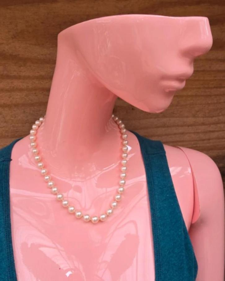 Parelketting met 14 karaat sluiting, Antiek en Kunst, Antiek | Goud en Zilver, Ophalen of Verzenden