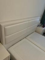 Leren boxspring, Ophalen, Tweepersoons, Zo goed als nieuw, Crème
