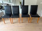 4 Leren Eetkamerstoelen van Ligne Roset, Ophalen, Gebruikt, Zwart, Leer