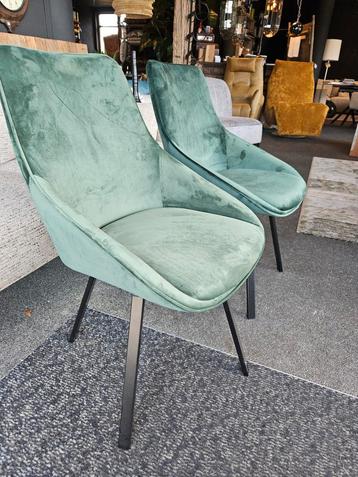 Draai stoel beau velvet velours groen opruiming beschikbaar voor biedingen