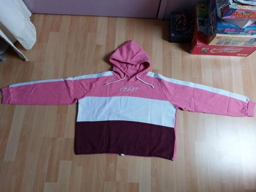 Roze gestreepte trui met hoodie, Kleding | Dames, Truien en Vesten, Gedragen, Maat 38/40 (M), Roze, Ophalen of Verzenden