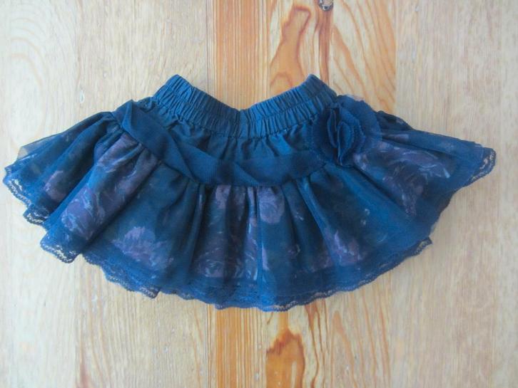 Donkerblauw gebloemd rokje Bakkaboe maat 62, Kinderen en Baby's, Babykleding | Maat 62, Zo goed als nieuw, Meisje, Jurkje of Rokje