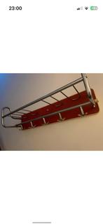 Vintage kapstok rood en chrome, Ophalen, Zo goed als nieuw, Wandkapstok, Minder dan 100 cm
