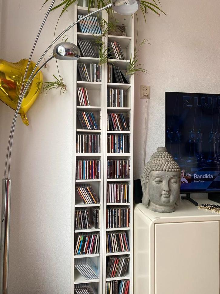 Witte Ikea CD Kast, Huis en Inrichting, Kasten | Boekenkasten, Zo goed als nieuw, Minder dan 50 cm, 150 tot 200 cm, Minder dan 25 cm