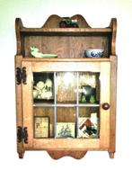 Vitrinekastje van massief geloogd eikenhout, Huis en Inrichting, Kasten | Vitrinekasten, Ophalen, Met deur(en), Eikenhout, 50 tot 100 cm