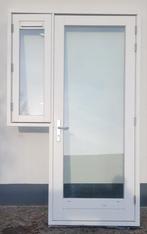 Hardhouten kozijn (vlagkozijn) met buitendeur ZGAN!, Doe-het-zelf en Verbouw, Deuren en Horren, 215 cm of meer, Glas, Ophalen