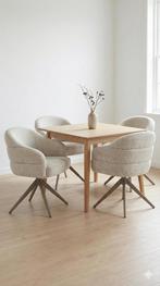 Nieuw! Industriële Eetkamerstoel | Draaibaar | Beige | Grijs, Overige kleuren, Nieuw, Ophalen of Verzenden, Stof