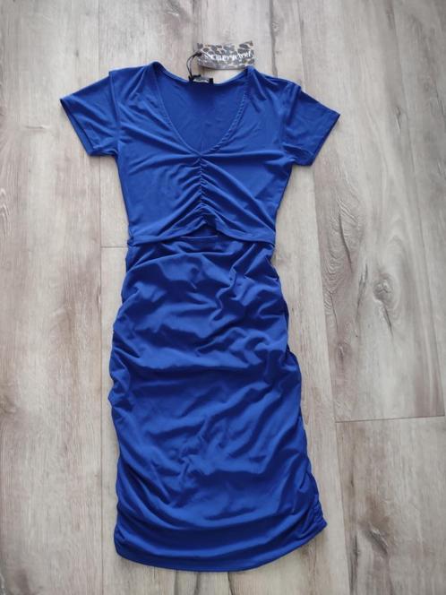 Nieuwe kobaltblauwe jurk met open buik, XS. Royal Chicks., Kleding | Dames, Jurken, Nieuw, Maat 34 (XS) of kleiner, Blauw, Boven de knie
