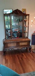 Antieke vitrinekast met glas, 100 tot 150 cm, 150 tot 200 cm, 25 tot 50 cm, Met deur(en)