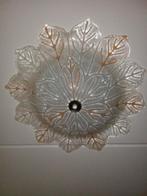 Mooie chique glazen plafonnierelamp bloem vorm met bewerking, Ophalen, Zo goed als nieuw, Glas
