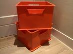Twee vintage oranje kratten Tomado, Doe-het-zelf en Verbouw, Kratten en Dozen, Minder dan 35 cm, Minder dan 50 cm, Ophalen of Verzenden