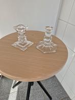 2 mooie kristallen kandelaartjes - hoogte 8 cm, Ophalen of Verzenden, Overige materialen