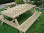 picknicktafel echte kwaliteit, grenen hout onderhouds vrij, Nieuw, Hout, Ophalen