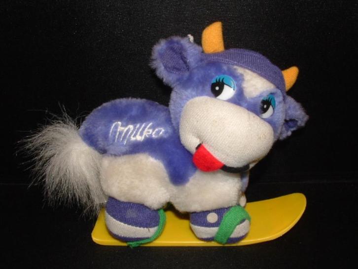 KRAFT JACOBS ZUCHARD MILKA KOE PLUCHE PAARS/WIT MET, Kinderen en Baby's, Speelgoed | Knuffels en Pluche, Nieuw, Overige typen