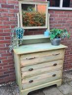 Antieke ladenkast met spiegel kaptafel vintage stijl, Huis en Inrichting, Ophalen, 5 laden of meer, 100 tot 150 cm, 50 tot 100 cm