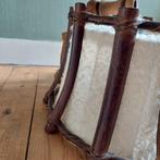 Vintage bamboe hanglamp met stoffen kap, Huis en Inrichting, Gebruikt, Ophalen of Verzenden, Onbekend, Onbekend