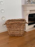 Grote Mand Naturel Riet Touw Handvat - bv Openhaard Hout, Ophalen, Mand, Vierkant, Zo goed als nieuw