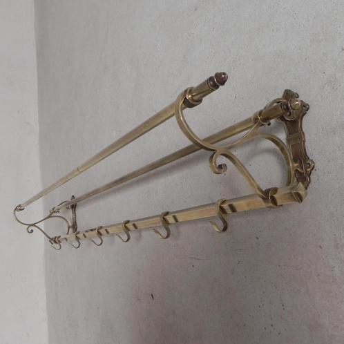 Messing Art Deco wandkapstok, 136 cm breed, Huis en Inrichting, Woonaccessoires | Kapstokken, Gebruikt, Wandkapstok, Minder dan 100 cm