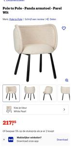 6 stuks nieuw! Pole to Pole Panda stoel creme wit, Huis en Inrichting, Stoelen, Ophalen, Zo goed als nieuw, Wit, Vijf, Zes of meer stoelen