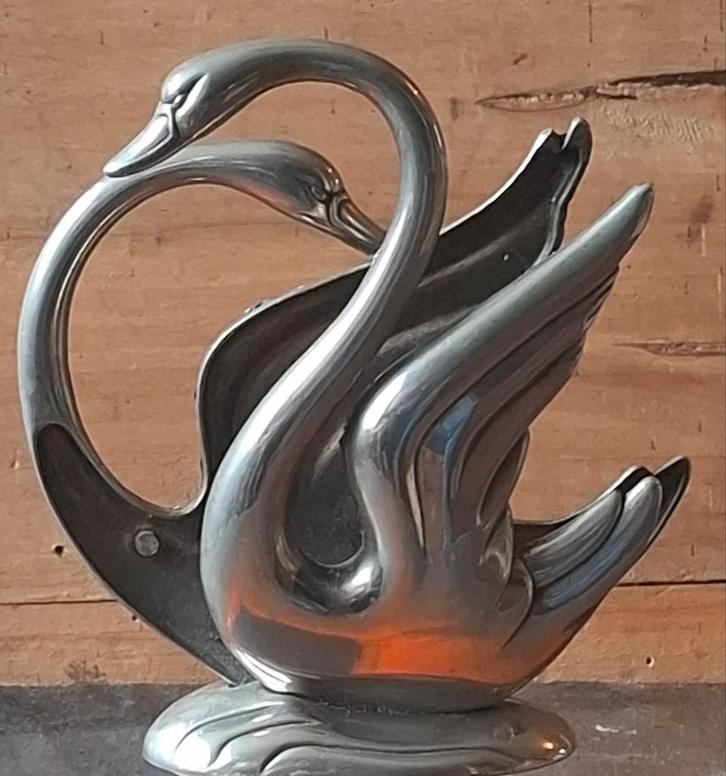 Servethouder. Zwanen. Silverplated.  15 cm., Antiek en Kunst, Curiosa en Brocante, Ophalen