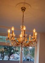 Antieke kroonluchter met kaarslampjes, Huis en Inrichting, Lampen | Kroonluchters, Ophalen of Verzenden, Gebruikt, Glas, Antiek