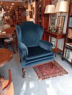 Hollywood Regency Blue Vevet Wing back Club Armcher Nieuw, Ophalen of Verzenden