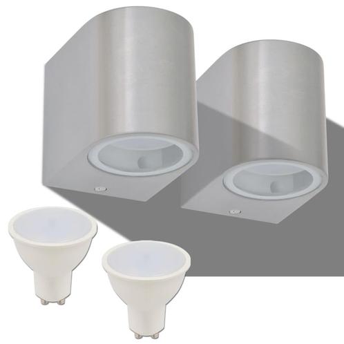 NIEUWE LED-wandlamp tuin neerwaarts rond 2 st Op=Op!, Tuin en Terras, Buitenverlichting, Nieuw, Wandlamp, Aluminium, 50 tot 250 watt