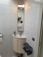 Toiletmeubel wasbak, zeephouder, kast, spiegel, verlichting, Ophalen of Verzenden, Zo goed als nieuw, Minder dan 100 cm, Wasbak of Wastafel