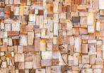108 Abstract Hout Vlies Fotobehang 350x250cm in 3 maten, Huis en Inrichting, Ophalen of Verzenden, Minder dan 10 m², Zwart
