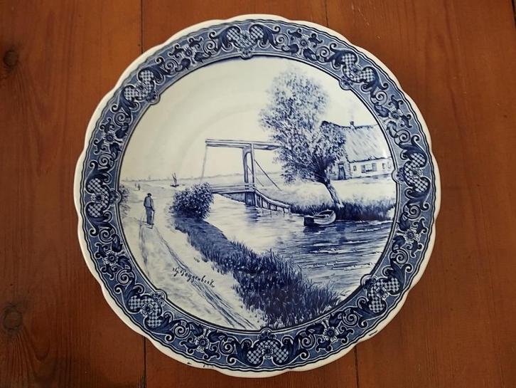 Petrus Regout Maastricht Delfts blauw wandbord G. Poggenbeek, Antiek en Kunst, Antiek | Wandborden en Tegels, Ophalen of Verzenden