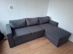 Grijze hoekbank met slaapfunctie, Ophalen, Tweepersoons, Zo goed als nieuw, Grijs