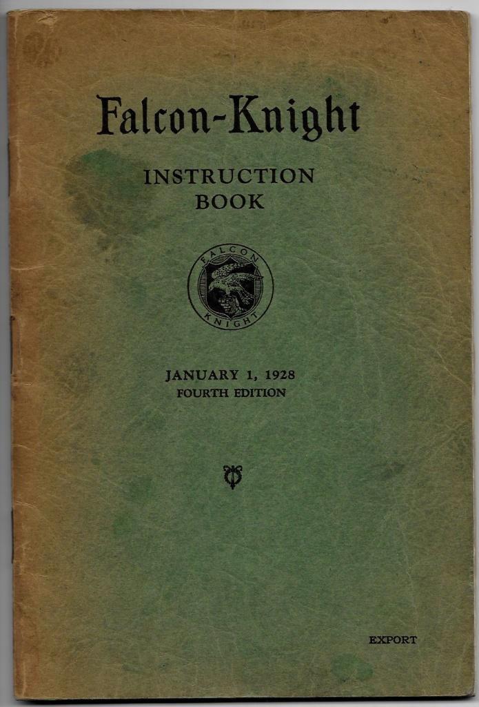 Falcon Knight instruction manual 1928 auto, Auto diversen, Handleidingen en Instructieboekjes, Ophalen of Verzenden