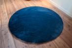 Superzacht rond vloerkleed Comfy Fluffy donkerblauw Ø160, Huis en Inrichting, Stoffering | Tapijten en Kleden, Blauw, 150 tot 200 cm