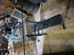 Homegym bankje met stang en veel gewichten plus curlbar, Ophalen, Gebruikt, Krachtstation