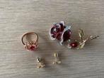 Nepgouden Broche, Ring & Oorbellen, Met kristal, Overige materialen, Minder dan 4 cm, Ophalen of Verzenden