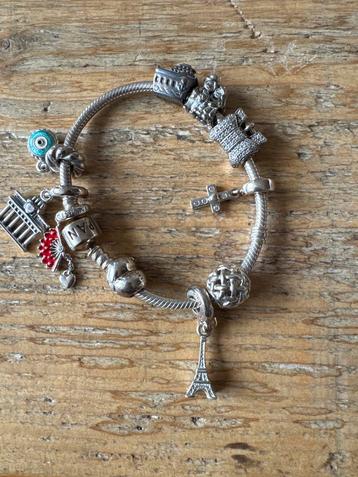 Pandora Zilveren Armband met 10 Bedels beschikbaar voor biedingen
