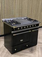 Luxe Lacanche Fornuis Zwart Gas + Messing + Warmhoudkast, Grill, Ophalen of Verzenden, Zo goed als nieuw, Vrijstaand