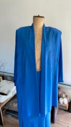 Retro pak van Edgar Vos maat L, Kleding | Dames, Maat 38/40 (M), Kostuum of Pak, Blauw, Ophalen of Verzenden