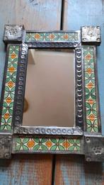 Spiegel uit Marokko met kleine tegeltjes handgemaakt, Minder dan 50 cm, Vierkant, Ophalen of Verzenden, Zo goed als nieuw