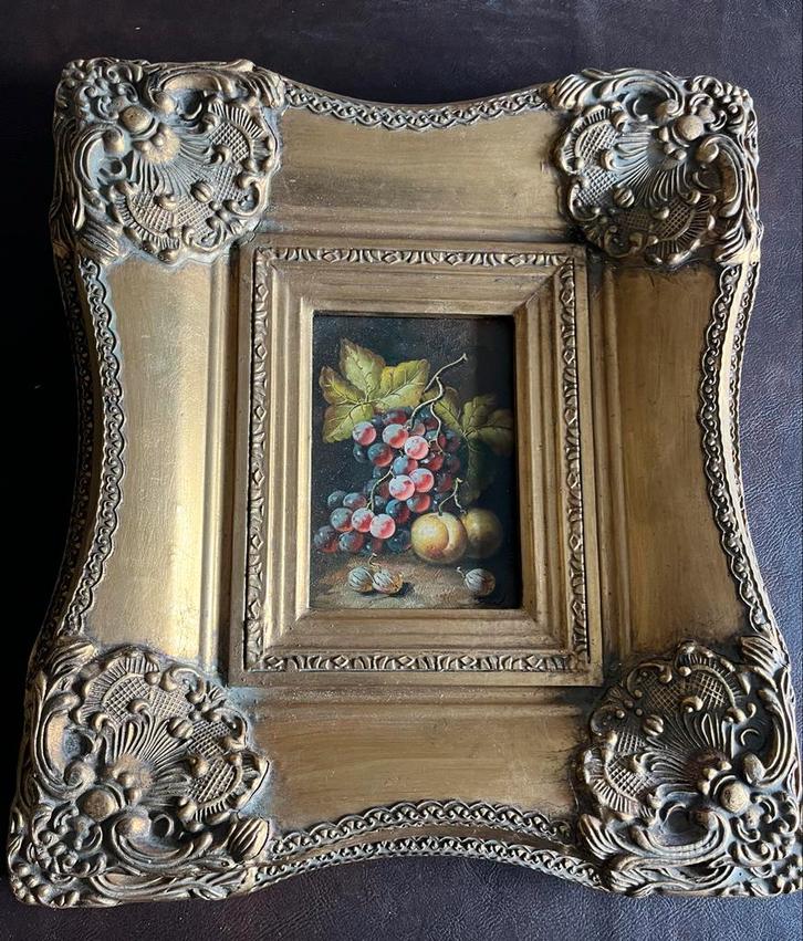 Klassiek Stilleven Schilderij met Fruit in Gouden Lijst, Antiek en Kunst, Kunst | Schilderijen | Klassiek, Ophalen of Verzenden