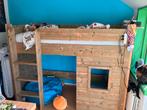 Steigerhouten Hoogslaper met Speelruimte, Ophalen, 85 tot 100 cm, Gebruikt, Hoogslaper of Stapelbed
