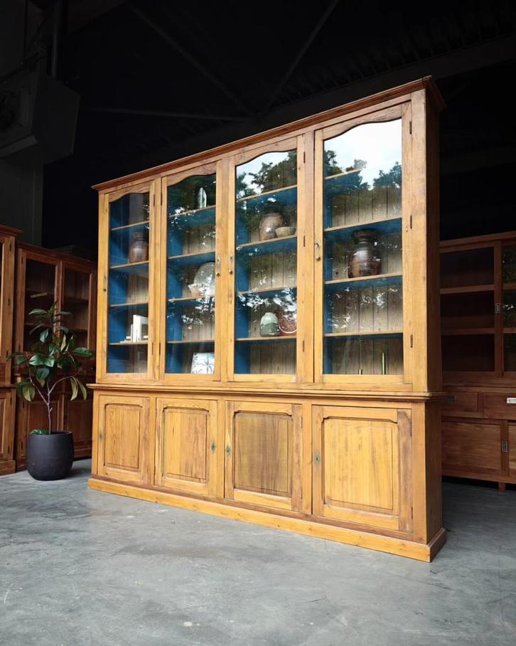 Oud grenen winkelkast | Winkelvitrine | Museum #2017, Antiek en Kunst, Antiek | Meubels | Kasten, Ophalen of Verzenden