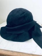 nonchalante retro vintage zwarte dameshoed hippiehoed met st, Ophalen of Verzenden, Gedragen, Hoed