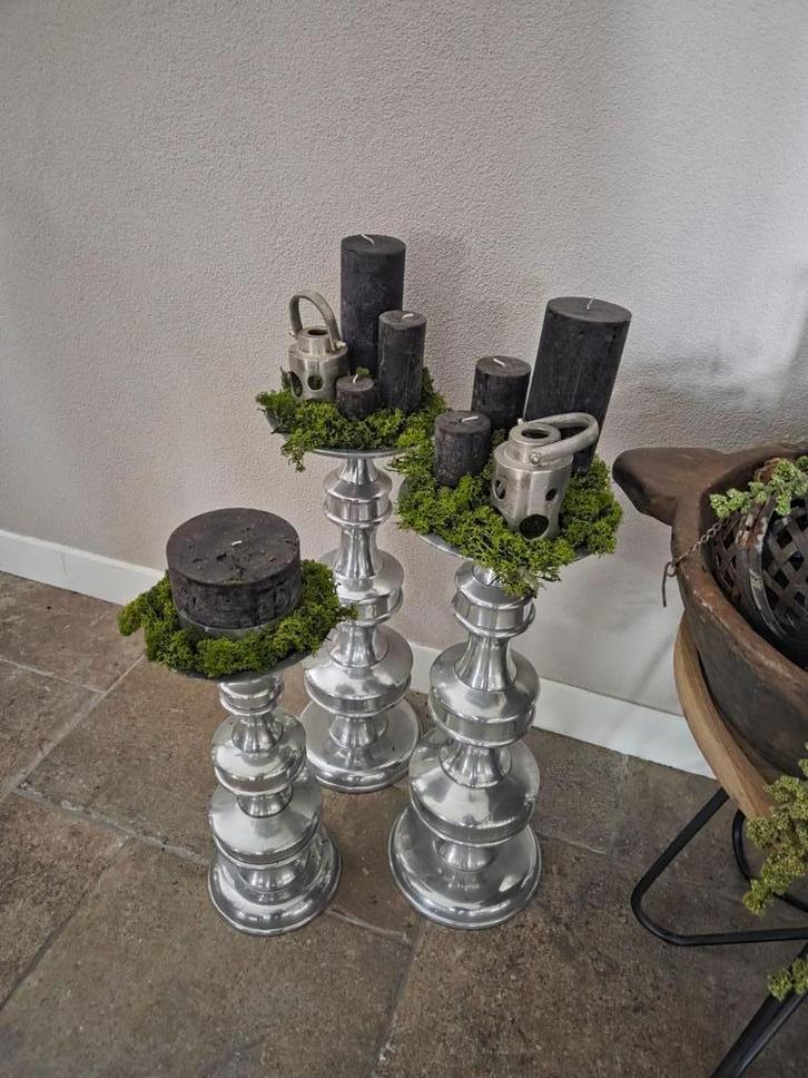 3 Riverdale kandelaars, Huis en Inrichting, Woonaccessoires | Kandelaars en Kaarsen, Gebruikt, Kandelaar, Metaal, Ophalen