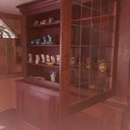 Antieke boekenkast glas in lood, Ophalen