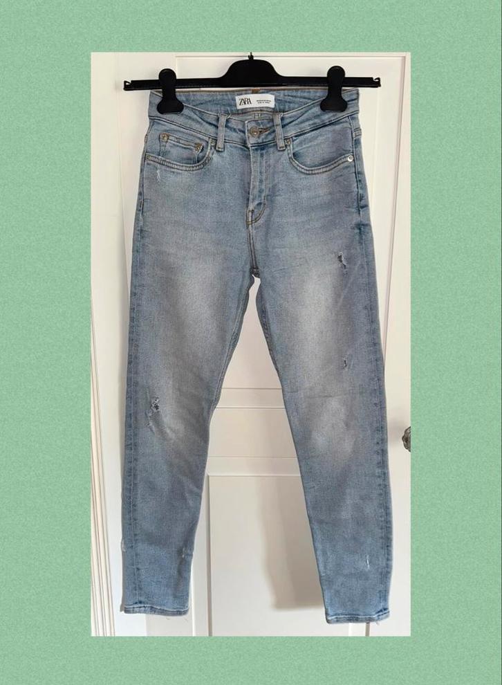 Spijkerbroek (Zara), Kleding | Dames, Broeken en Pantalons, Zo goed als nieuw, Maat 36 (S), Blauw, Lang, Ophalen of Verzenden