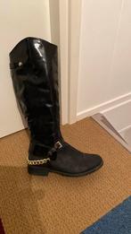 Zwarte laarzen met lak mt 39, Ophalen of Verzenden, Zo goed als nieuw, Zwart, Hoge laarzen